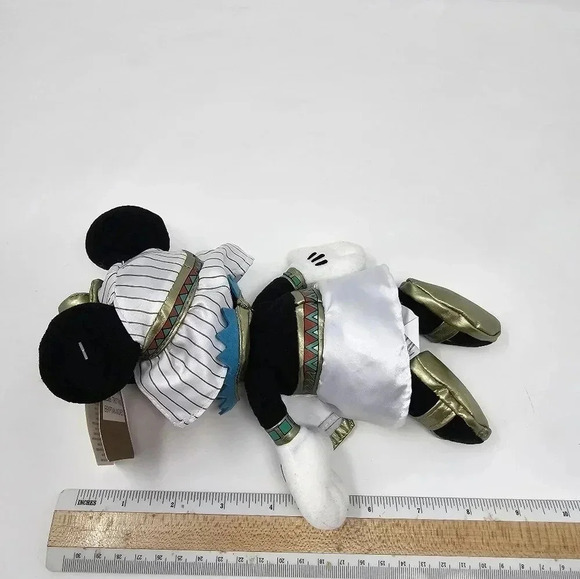 The Disney Store Globe Trotting Mickey Mouse Egyptian King Plush Beanie 8" NEW - Picture 2 of 6